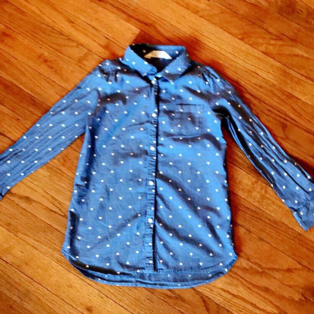 Polka Dot Jean Long Sleeve Shirt